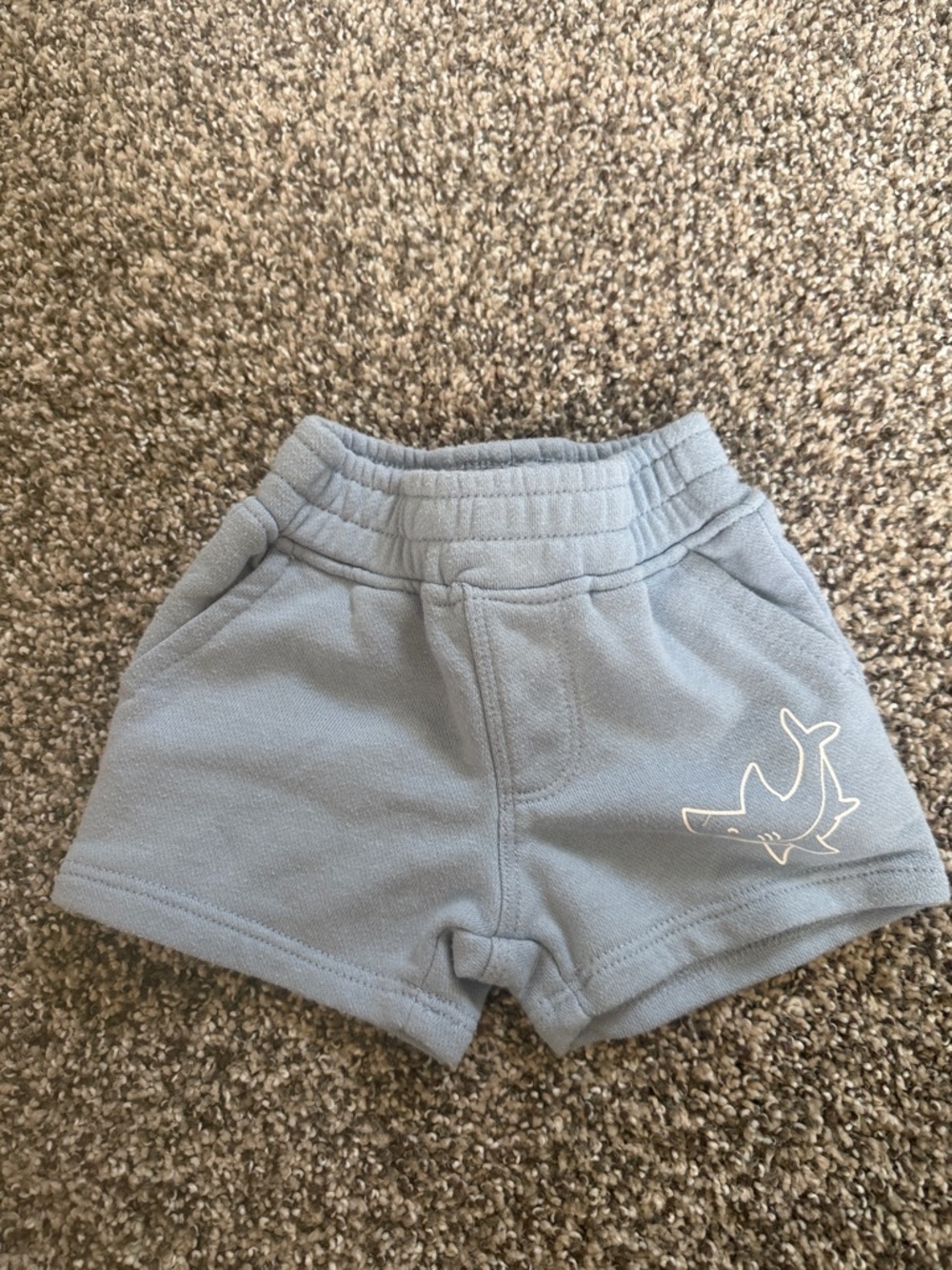 5/$10 Garanimals Baby Boy Light Blue Shark Knit Shorts Size 0-3 months